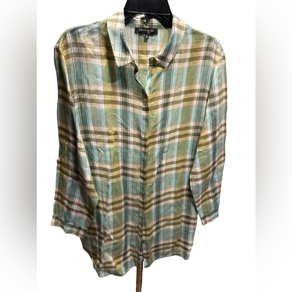 Lafayette 148 New York Sabira Linen button down shirt Size XL - Picture 3 of 10